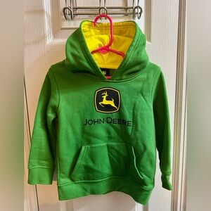 John Deere Kids Green Hoodie with Yellow Lining
